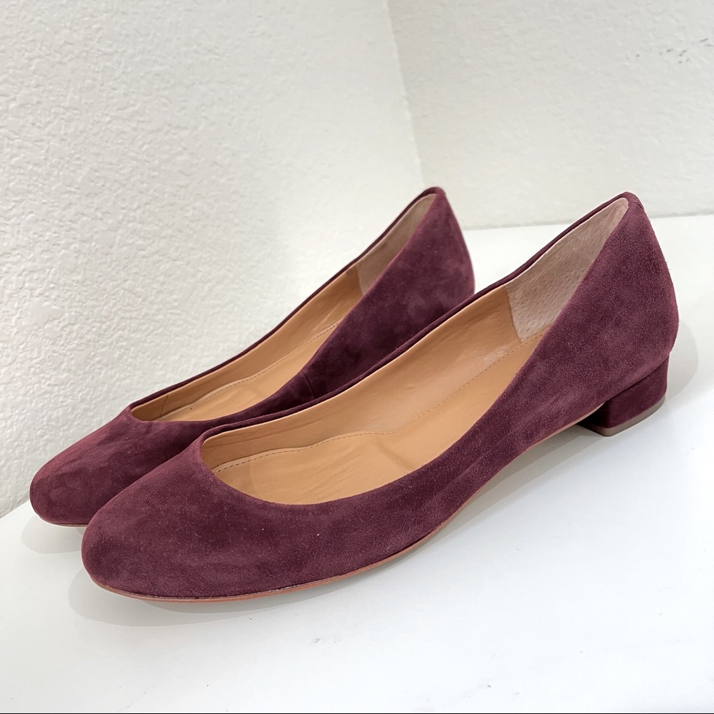 J. CREW Marlon Suede Purple Velvet Low Heels Size 6.5